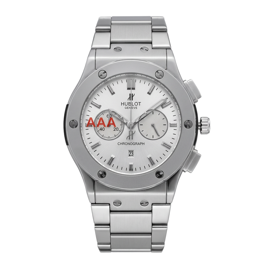 Hublot Silver White Dial Minimal — Polished steel with a bright white minimal dial.